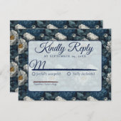 Luxurious Botanical Peonies Spring Wedding Rsvp (Voorkant / Achterkant)