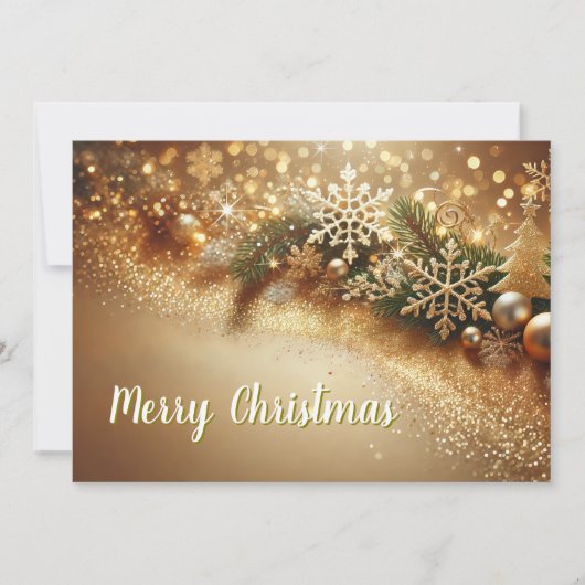 Luxurious Christmas Background with Golden Bokeh Feestdagenkaart (Voorkant)