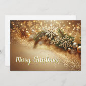 Luxurious Christmas Background with Golden Bokeh Feestdagenkaart (Voorkant / Achterkant)
