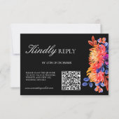 Luxurious Classy Elegant Watercolor Flowers weddin RSVP Kaartje (Voorkant)