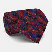 Luxurious Crimson Red and Royal Blue Venetian Stropdas (Opgerold)