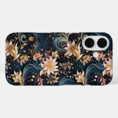 Luxurious Dark Blue Botanical Garden Case-Mate iPhone Case (Achterkant (horizontaal))