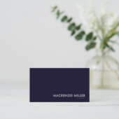Luxurious Deep Navy Blue Monochrome Business Card Visitekaartje (Staand voorkant)