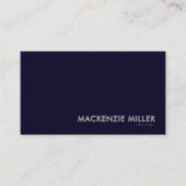 Luxurious Deep Navy Blue Monochrome Business Card Visitekaartje (Voorkant)