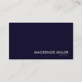 Luxurious Deep Navy Blue Monochrome Business Card Visitekaartje