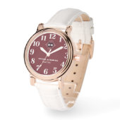  Luxurious Elegant Floral Monogram burgundy  Horloge (Hoek)
