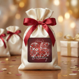 Luxurious Elegant Ruby Red Diamonds 65th Birthday Vierkante Sticker