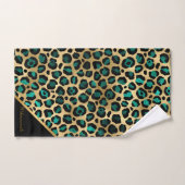 LUXURIOUS EMERALD GREEN LEOPARD GOLD BAD HANDDOEK (Handdoek)