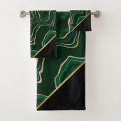 LUXURIOUS EMERALD GREEN MARBLE GOLD BAD HANDDOEK (Insitu)