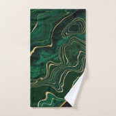 LUXURIOUS EMERALD GREEN MARBLE GOLD BAD HANDDOEK (Handdoek)