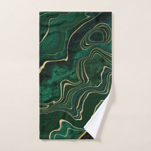 LUXURIOUS EMERALD GREEN MARBLE GOLD BAD HANDDOEK (Handdoek)