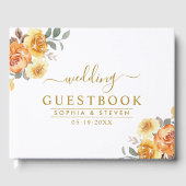 Luxurious Floral Wedding with Orange Flowers Gastenboek (Voorkant)
