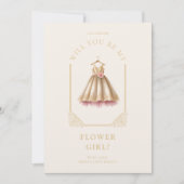 Luxurious Flower Girl Pink Dress Ornamental Dome (Voorkant)