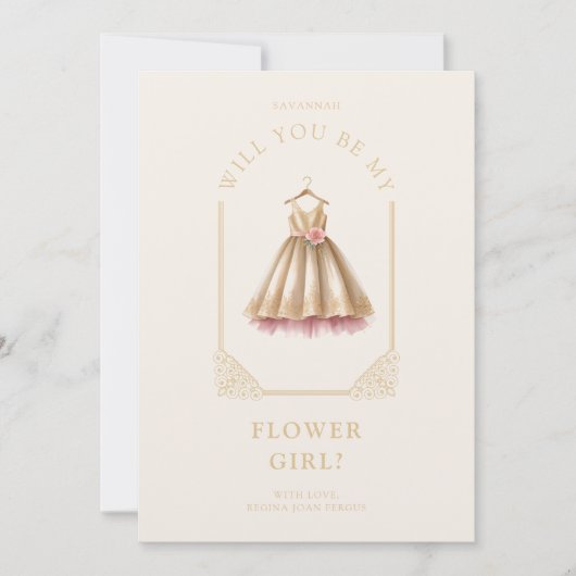 Luxurious Flower Girl Pink Dress Ornamental Dome (Voorkant)