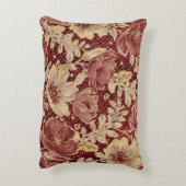 Luxurious Flowers,Gold Maroon, Elegant Beautiful Accent Kussen (Achterkant (Verticaal))