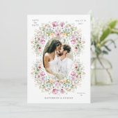 Luxurious Garden Floral Save the Date (Staand voorkant)