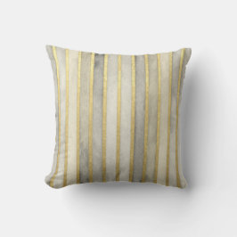 Luxurious, Gold Beigi Grey Stripes,Elegant, Modern Kussen