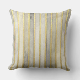 Luxurious, Gold Beigi Grey Stripes,Elegant, Modern Kussen