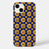 Luxurious Gold Floral Pattern, Royal Blue  Elegant Case-Mate iPhone Case (Achterkant)