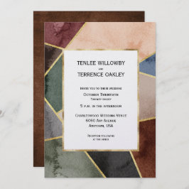 Luxurious Gold Geometric Blue Brown Green Kaart