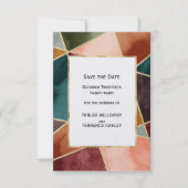 Luxurious Gold Geometric Purple Teal Rust Wedding Save The Date (Voorkant)