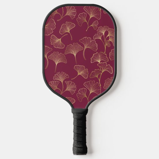 Luxurious Gold Ginkgo Leaves on Deep Burgundy (1) Pickleball Paddle (Voorkant)