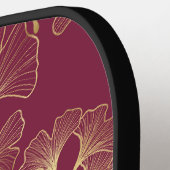 Luxurious Gold Ginkgo Leaves on Deep Burgundy (1) Pickleball Paddle (Links Detail)