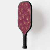 Luxurious Gold Ginkgo Leaves on Deep Burgundy (1) Pickleball Paddle (Links)