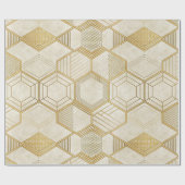Luxurious Gold Hexagon Pattern - Marble Texture 2 Cadeaupapier (Vlak)