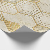 Luxurious Gold Hexagon Pattern - Marble Texture 2 Cadeaupapier (Hoek)