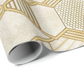 Luxurious Gold Hexagon Pattern - Marble Texture 2 Cadeaupapier (Rol Hoek)