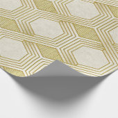 Luxurious Gold Hexagon Pattern - Marble Texture Cadeaupapier (Hoek)