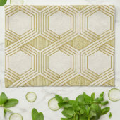 Luxurious Gold Hexagon Pattern - Marble Texture Theedoek (Gevouwen)