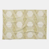 Luxurious Gold Hexagon Pattern - Marble Texture Theedoek (Horizontaal)