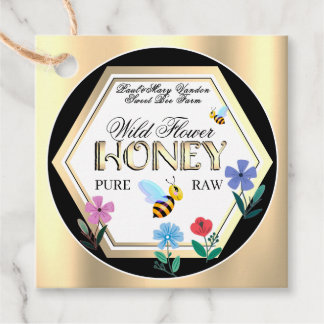 Luxurious Gold Honey Jar Neck Tag for Beekeepers Bedankjes Labels