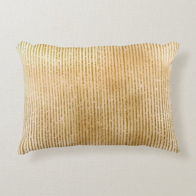 Luxurious Gold Stripes, Modern, Elegant  Accent Kussen (Voorkant)