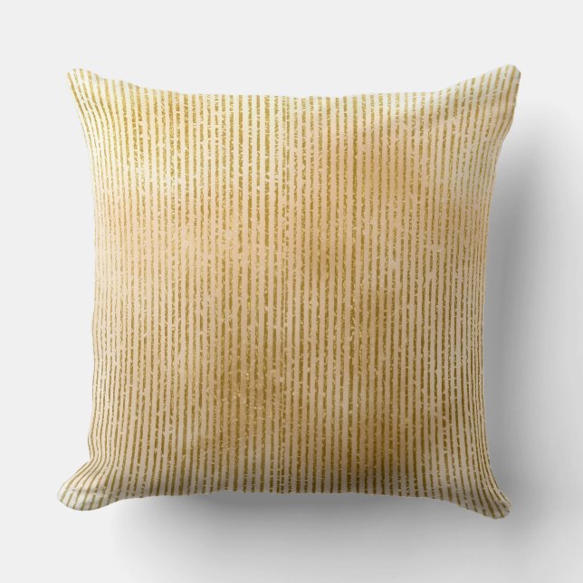 Luxurious Gold Stripes, Modern, Elegant Kussen (Voorkant)