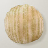 Luxurious Gold Stripes, Modern, Elegant Rond Kussen (Achterkant)