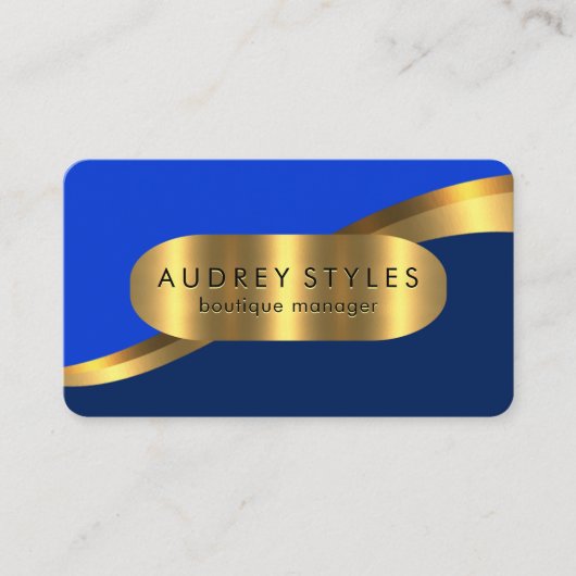 Luxurious Gold Wave Layers Boutique Visitekaartje (Voorkant)
