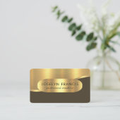Luxurious Gold Wave Layers Chauffeur Visitekaartje (Staand voorkant)