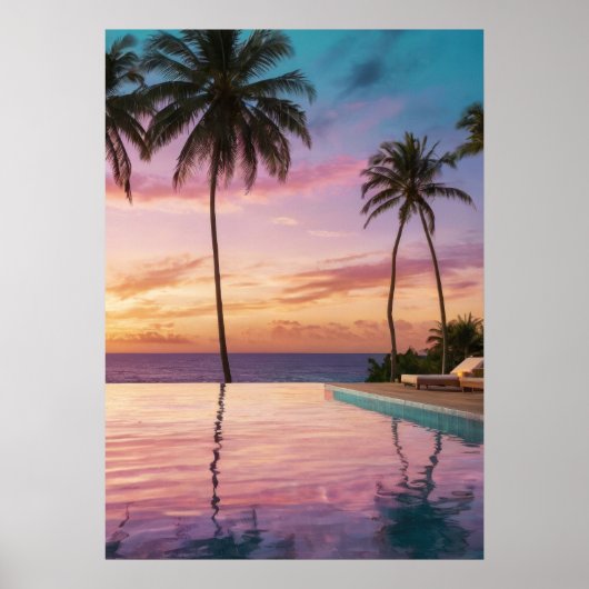 Luxurious Golden Hour Wall Art - Ocean View Infini Poster (Voorkant)