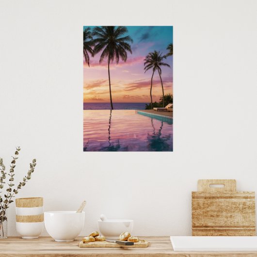Luxurious Golden Hour Wall Art - Ocean View Infini Poster (Keuken)