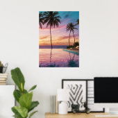 Luxurious Golden Hour Wall Art - Ocean View Infini Poster (Thuiskantoor)