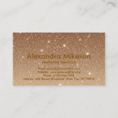 Luxurious goud glitter sprankel zakelijk visitekaartje (Achterkant)