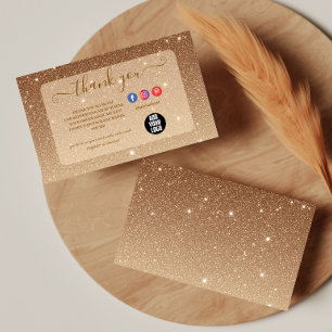 Luxurious goud glitter sprankelend zakenleven bedankkaart