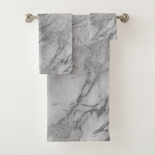 LUXURIOUS GRAY Silver HAMPTON TOWEL SET Bad Handdoek (Insitu)