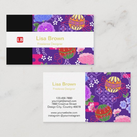 Luxurious Japanese-Style business card Visitekaartje (Voorkant / Achterkant)