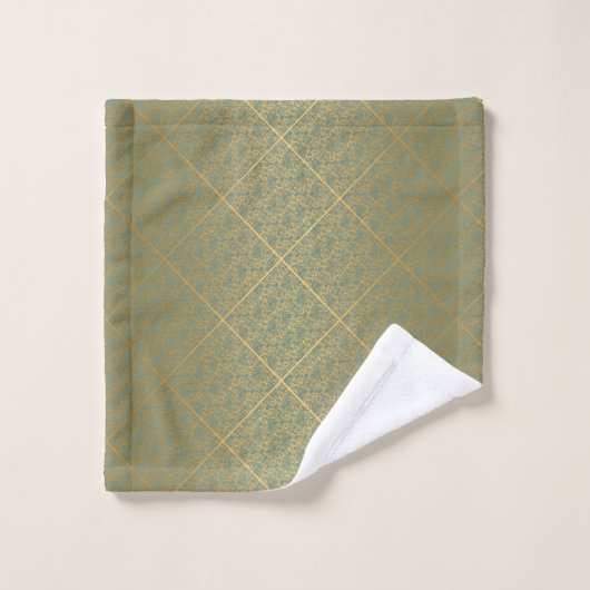 LUXURIOUS LACE GREEN GOLD HAMPTON TOWEL SET BAD HANDDOEK (Wasdoekje)