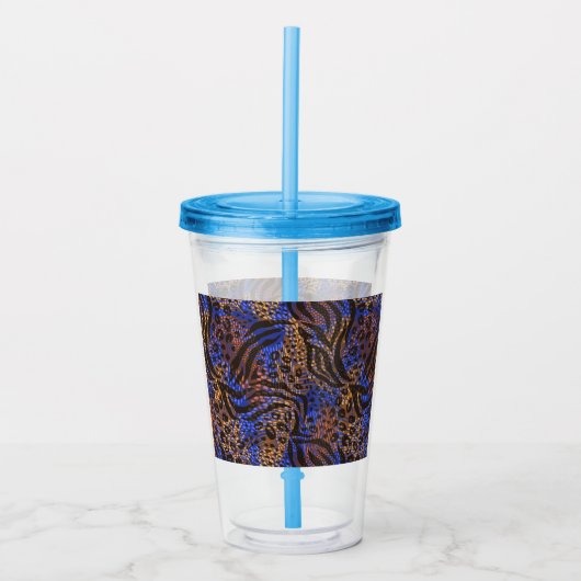 Luxurious Leopard and Zebra Print Pattern Acryl Drinkbeker (Voorkant)