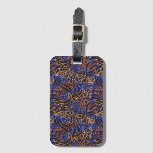 Luxurious Leopard and Zebra Print Pattern Bagagelabel (Voorkant (verticaal))
